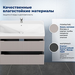 Aquanet Мебель для ванной Джейн 2.0 100 Flash подвесная мокко матовый – фотография-13