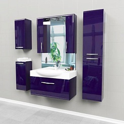  Тумба с раковиной "Solo 75" баклажан – фотография-2