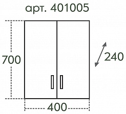 СанТа Шкаф для ванной Стандарт 40х70 2 двери – фотография-3