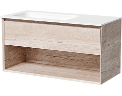 Sancos Тумба с раковиной Marmi 1.0 100 L дуб галифакс натуральный раковина Grace 101 L CN7014 – фотография-1