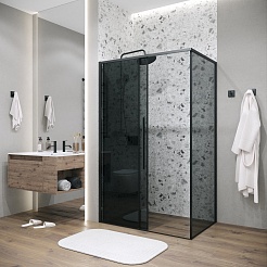Grossman  Душевой уголок Galaxy 140x90x195 профиль черный матовый стекло тонированное – фотография-9