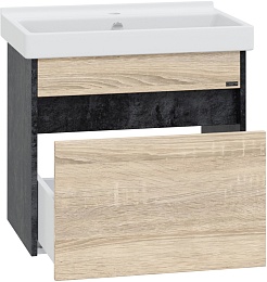 СанТа Тумба под раковину Мира 60 подвесная янтарное дерево/черная – фотография-2