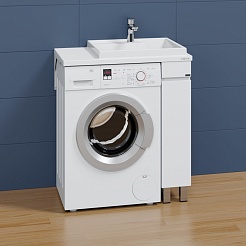 СанТа Мебель для ванной под стиральную машину Марс 80 R белая – фотография-4