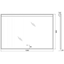 BelBagno Зеркало Uno 120 SPC-UNO-1200-800-TCH – фотография-6