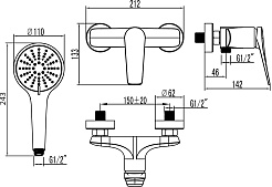 Lemark Смеситель для душа Bronx LM3703BL черный – фотография-2