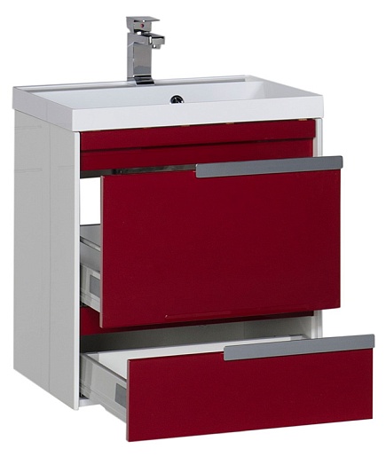 Aquanet Тумба с раковиной "Тиволи 60" бордо – картинка-3
