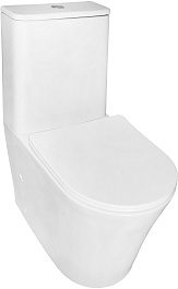 Azario Унитаз-компакт Anteo Round AZ-1219A безободковый с бачком с сиденьем микролифт белый – фотография-3