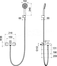 Aquatek Душевая система Европа AQ1349CR хром – фотография-6