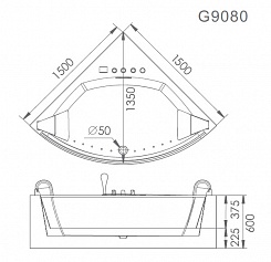 Gemy Акриловая ванна G9080 – фотография-6