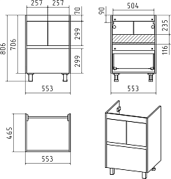 Misty Тумба для умывальника Алиса 58, 1 ящик, напольная – фотография-5