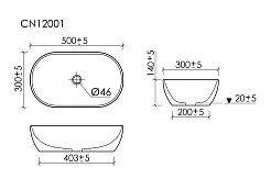 Ceramicanova Мебельная раковина Twist 50 CN12001 белая – фотография-7