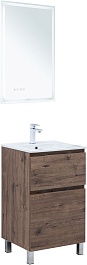 Aquanet Мебель для ванной Алвита New 50 Flat дуб веллингтон табак – фотография-2