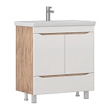 Vigo Тумба под раковину Grani 80 напольная белая/дуб золотой