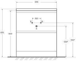 BelBagno Тумба под раковину Albano 70 напольная Bianco Lucido – фотография-8