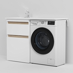 Am.Pm Мебельная раковина над стиральной машиной X-Joy 120 L белая – фотография-4