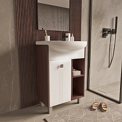 Mixline Мебель для ванной Боско 65 L белая/венге – фотография-6