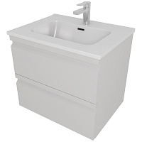 Aquatek Тумба с раковиной Вега 60 подвесная серый туман