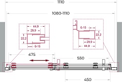 BelBagno Душевая дверь в нишу Marino MARINO-2-BF-1-110-C-CR 110x195 профиль хром стекло прозрачное – фотография-9