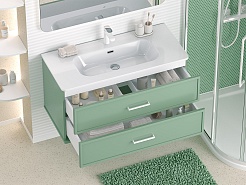 Brevita Тумба с раковиной Verde 100 подвесная зеленая – фотография-6