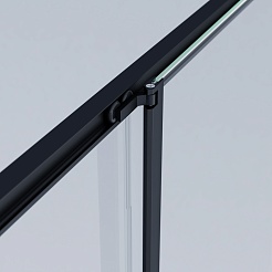 Vincea Душевой уголок Alpha 100x90 VSRW-3AL9010CLB профиль черный стекло прозрачное – фотография-6