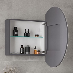 Equil Зеркальный шкаф Smile D80 графит софт – фотография-9