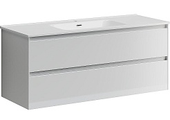 Sancos Тумба с раковиной Cento 120 белый глянец раковина Element 121 CN7006 – фотография-1