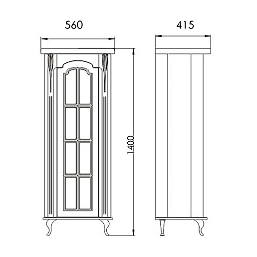 Атолл Шкаф-пенал "Бисмарк 55 К" дорато – фотография-4
