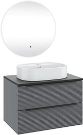 Runo Мебель для ванной Орлеан 70 Nuovo подвесная серая/черная – фотография-1