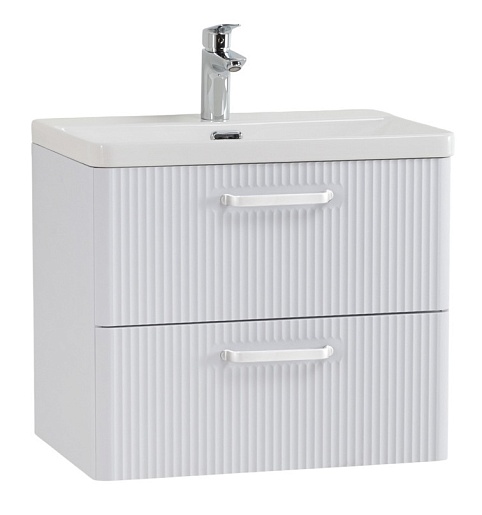 BelBagno Тумба с раковиной Due 60 подвесная Bianco Lucido ручки Белые – фото-1