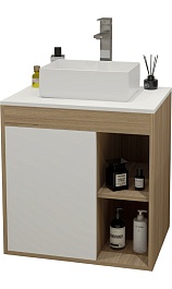 Teymi Тумба с раковиной Nura 60 дуб эврика/белый матовый T60527 раковина T50304 – фотография-1