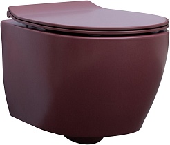 Allen Brau Унитаз подвесной Fantasy 4.11004.BD бордо с крышкой 4.11005.BD – фотография-1