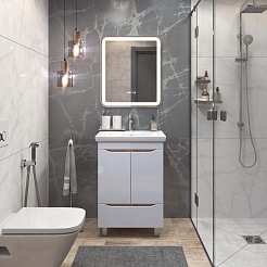 Vigo Мебель для ванной Grani 600-2-1 белая/дуб золотой – фотография-2