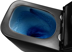 Azario Унитаз подвесной Teramo AZ-0052-UQ3MB безободковый черный матовый – фотография-10
