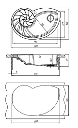 Florentina Мойка гранитная Наутилус антрацит – фотография-2