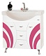 Misty Мебель для ванной Каролина 80 R розовое стекло – фотография-7