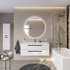 BelBagno Мебель для ванной Eco Cer-N 120 CZR-8073-120 bianco lucido ручки чёрные – фотография-2