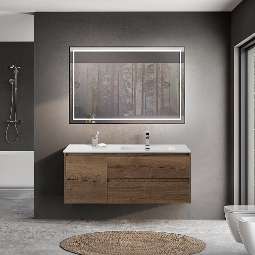 BelBagno Тумба с раковиной Kraft 120 R подвесная Rovere Tabacco – картинка-9