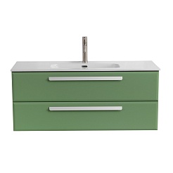 Cezares Тумба с раковиной Eco Cer-N 120 фисташковый софт CZR-8095-120 ручки сатин – фотография-2