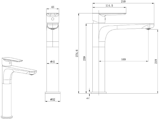 Allen Brau Смеситель для раковины Eclipse 2.0 5.E1A02-31 черный матовый – фотография-2