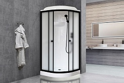 Royal Bath Душевая кабина HK RB 90HK1-M-BL 90x90 стекло матовое профиль черный матовый – фотография-2