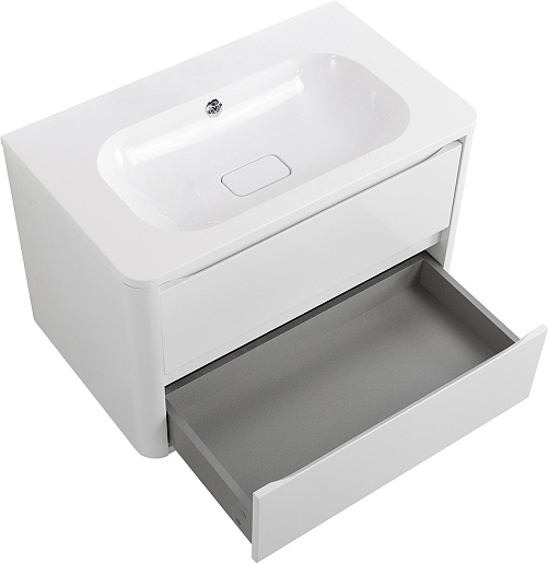 Cezares Тумба с раковиной без отверстия под смеситель Relax 80 подвесная bianco lucido – картинка-5