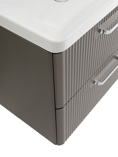 BelBagno Тумба с раковиной Due 50 подвесная Оружейная сталь ручки Хром полированный – картинка-5