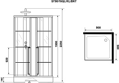 Niagara Душевая кабина Standart 90x90 L черная – фотография-10