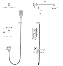 Oliveeka Душевой комплект D OL-939003-MB матовый черный – фотография-3