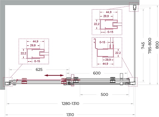 BelBagno Душевой уголок Marino MARINO-2-AH-1-130/80-C-Cr 130x80 профиль хром стекло прозрачное – фотография-10