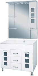 Misty Тумба с раковиной Квадро 90 R белая – фотография-2