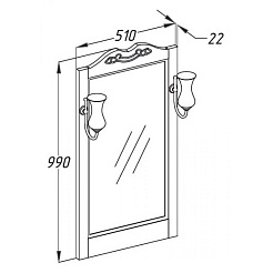 Opadiris Зеркало для ванной Клио 50 орех антикварный – фотография-2