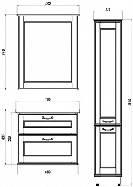 ASB-Woodline Тумба с раковиной Прато 70 антикварный орех, массив ясеня – фотография-8