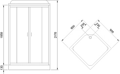 Royal Bath Душевая кабина HP RB 90HP1-M-BL 90x90 стекло матовое профиль черный матовый – фотография-3