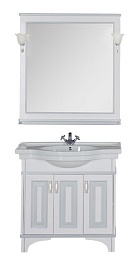 Aquanet Зеркало Валенса 90 белый краколет/серебро (180040) – фотография-3